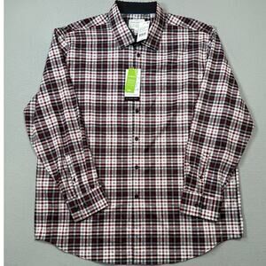 Con.Struct Men's Slim Fit plaid Stretch Cooling Dress Shirt red/grey XXL  $80